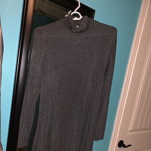Charcoal heather grey long sleeve dress